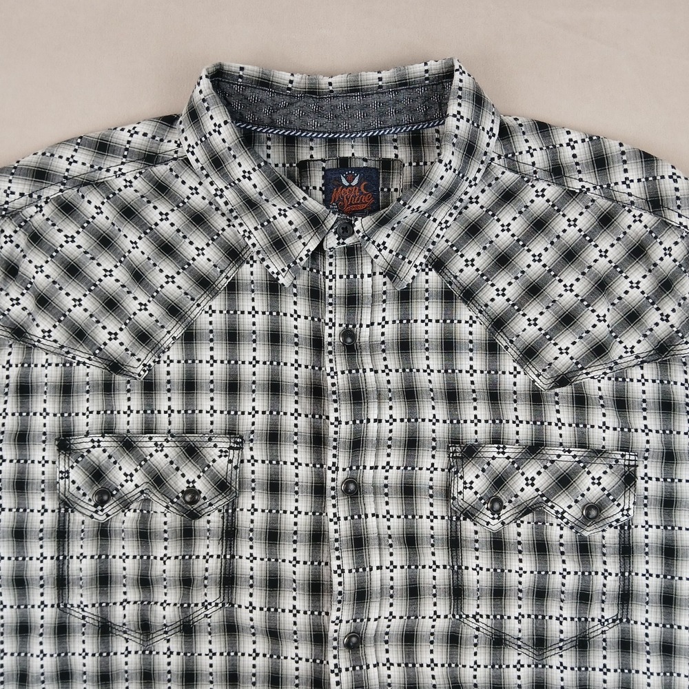 Moon Shine Spirit XXL Mens Shirt Western Cowboy Yarn Thread Pearl 26x29 Sawtooth